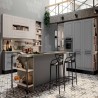 Elba modular kitchen, with slatted door and boiserie