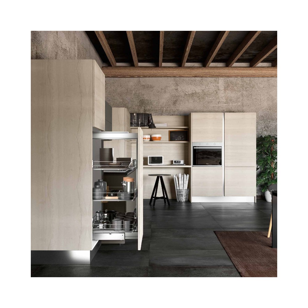 Capri modular kitchen, with island and integrated