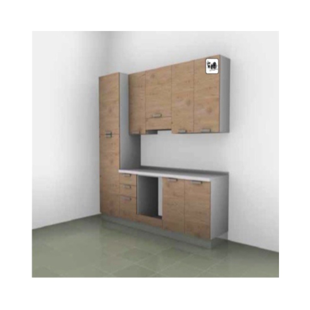 Panarea modular kitchen, with groove door opening