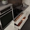 Ischia modular kitchen, peninsula with staggered tops