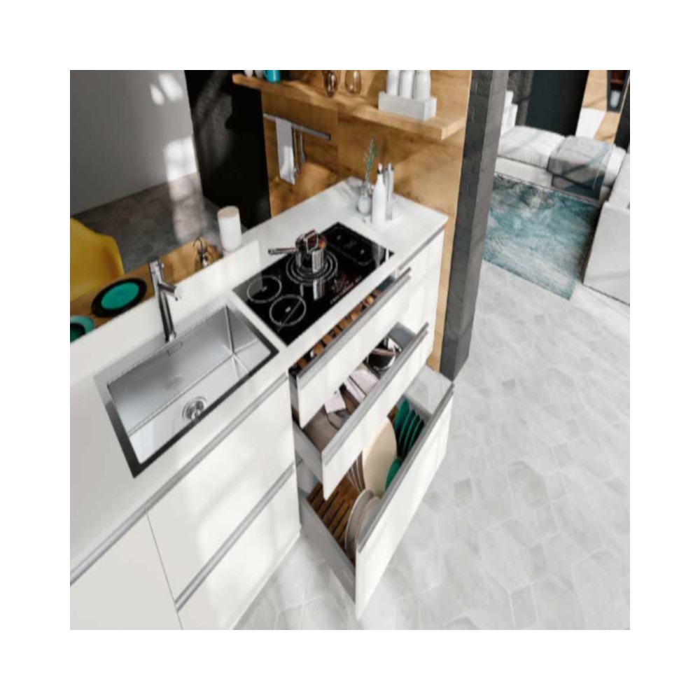 Positano modular kitchen, boiserie equipped with