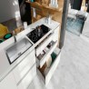 Positano modular kitchen, boiserie equipped with shelves