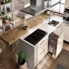 Capri modular kitchen, with island and integrated table