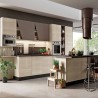 Capri modular kitchen, with island and integrated table