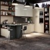 Ischia modular kitchen, peninsula with staggered tops