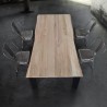 Table fixe Basic en bois massif à nœud ouvert chêne naturel