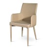 Padded armchair, in dove gray, gray and