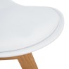 Tulip polypropylene chair, padded eco-leather cushion, beech legs