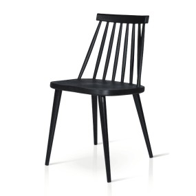 Sedia Diva con seduta e schienale in polipropilene  e struttura in metallo, colore bianco e nero, sedia x 2 pz.