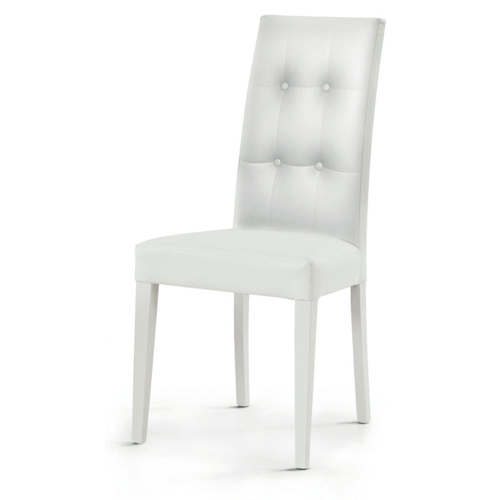 Gustavo upholstered chair, in eco-leather beech legs 676