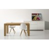 Antiparo extendable table, with 2 extensions of 40 cm in brushed natural oak wood