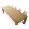 Table extensible Antiparo, avec 2 rallonges de 40 cm en bois de chêne naturel brossé