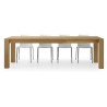 Table with 2 extensions 40 cm in brushed natural oak wood