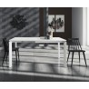 Table extensible Lipari, en stratifié frêne blanc, structure et pieds en métal