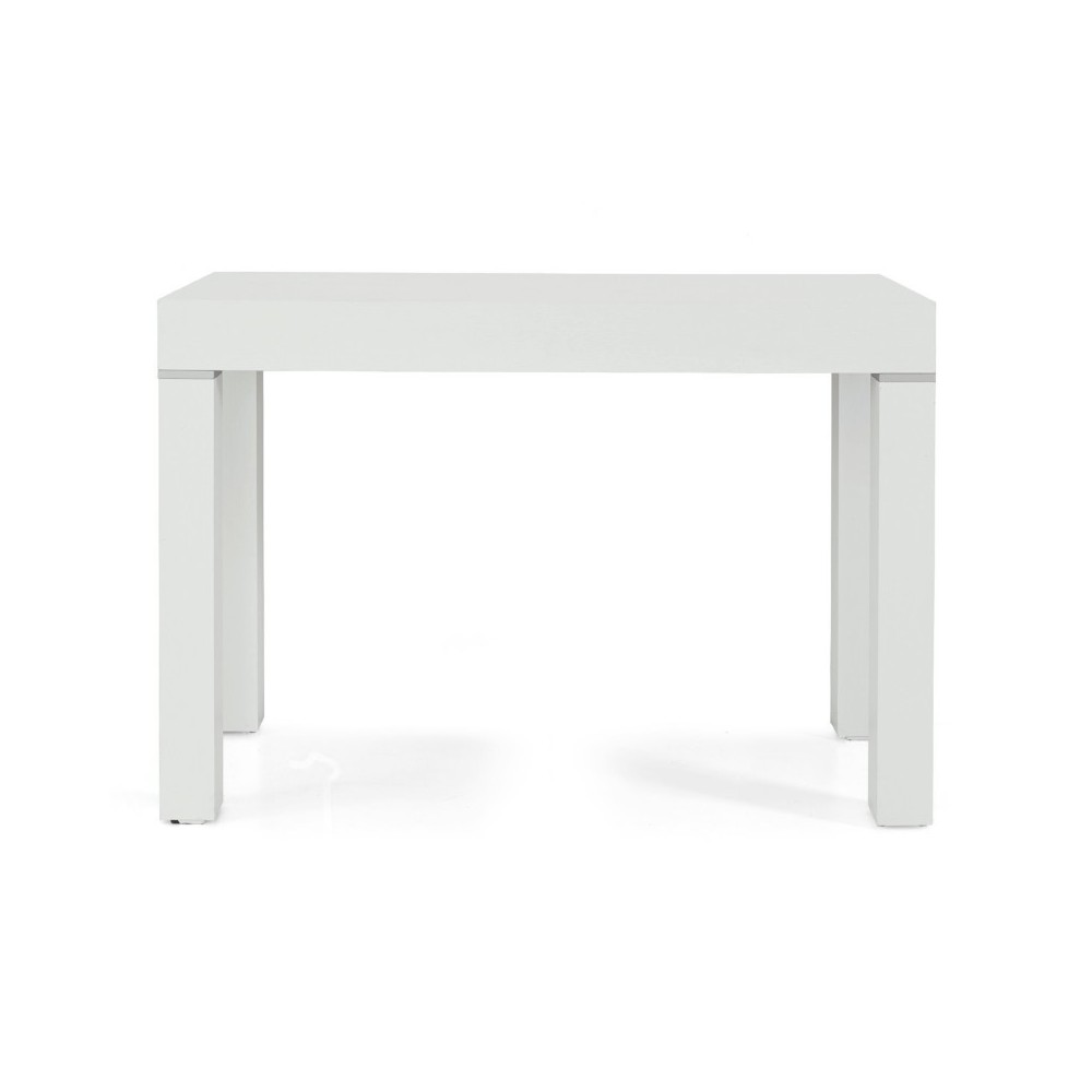 Tavolo consolle Panarea 3 in laminato bianco frassinato, allungabile fino a 300 cm