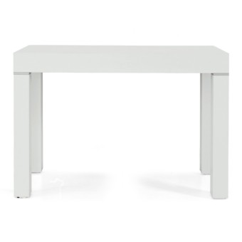 Table console en stratifié frêne blanc, extensible jusqu'à 300 cm