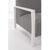 Salotto da esterno Nives KS01, struttura alluminio bianco tessuto impermeabilizzato