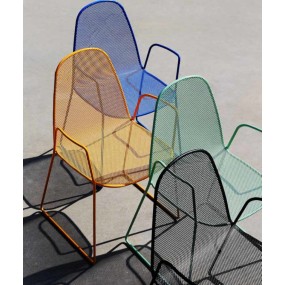 Camilla 2 outdoor chair with structure, seat and back in pre-galvanized steel, anthracite color