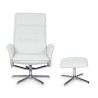 Bizzotto Recliner Armchair with White Faux Leather Footrest