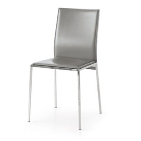 Berry chair in eco-leather, metal frame, chromed metal legs, chair x 2 pcs