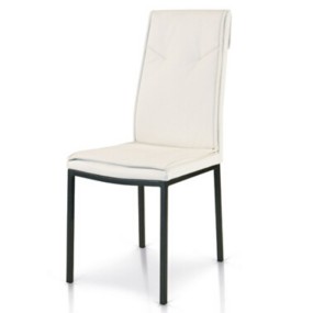 Sedia Cora imbottita in ecopelle, con struttura in metallo, colore bianco, tortora, grigio sedia x2 pz