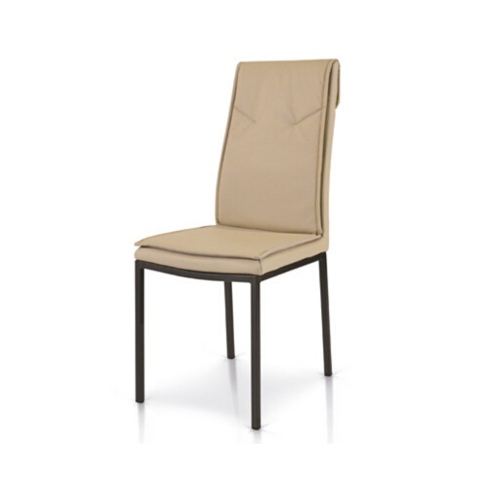 Cora chair upholstered in eco-leather metal legs 923
