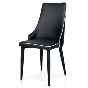 Ligia chair with eco-leather seat and back, metal structure, 4 pcs packaging.