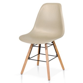 Chaise Livorno avec assise en PP et pieds en bois de hêtre, chaise x 4 pcs