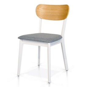 Sedia Stoccolma in legno di faggio e seduta in tessuto, bicolore, sedia x 2 pz