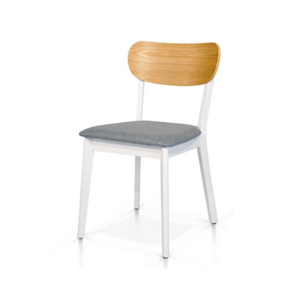 Sedia Stoccolma in legno di faggio e seduta in tessuto, bicolore, sedia x 2 pz