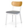 Chaise Stockholm en bois de hêtre et assise en tissu, bicolore, chaise x 2 pcs