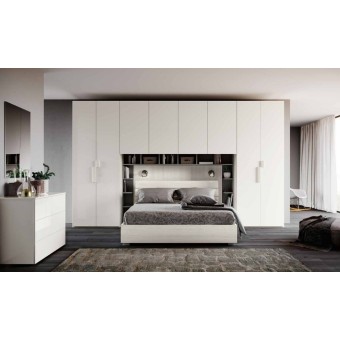 Zara bedroom, bridge wardrobe and bookcase, altea white, glossy white