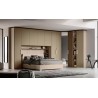 Cora bedroom, bridge wardrobe, bookcase and bed with container VFB018
