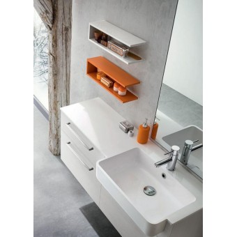 Alfio bathroom depth 35 cm, space-saving, white color, papaya