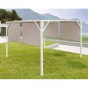 Cyprus gazebo 3X3, with white steel structure, dove gray polyester fabric