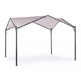 Dome gazebo 3.5X3.5 structure in anthracite steel, fabric in gray polyester