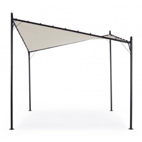 Gerba 3X3 gazebo with steel structure, polyester canvas in dove gray color