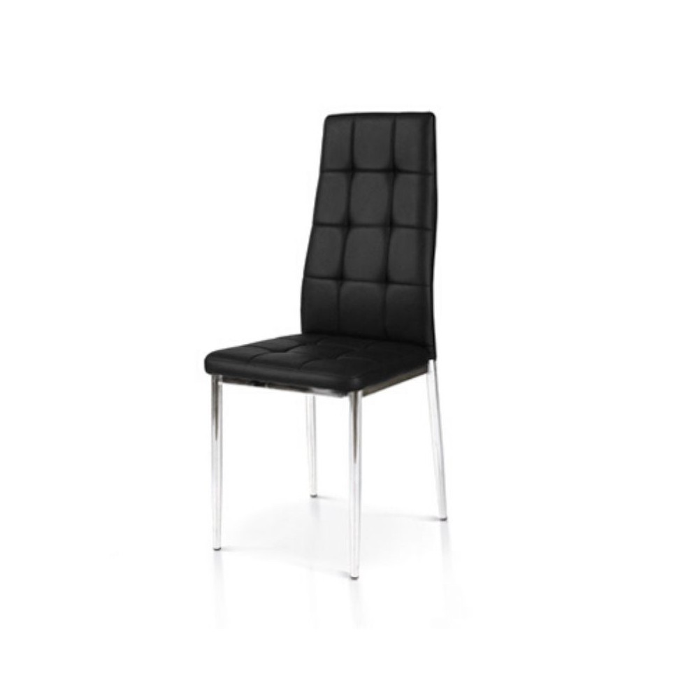 Sidney chair in eco-leather legs in chromed metal 933