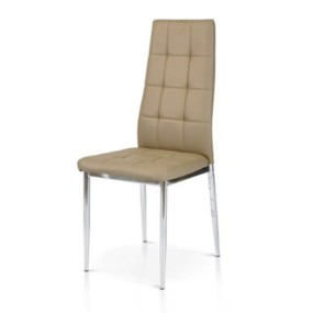Chaise Sidney avec structure en métal et assise en éco-cuir, emballage de 6 pièces.