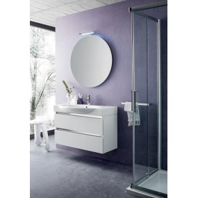 Salle de bain Deo, gain de place 35 cm de profondeur, coloris Blanc Brillant