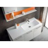 Salle de bain Sirio profondeur 45, coloris Blanc Noué, Laqué Papaye Mat
