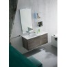 Salle de bain Palermo profondeur 50 cm, couleur Chêne Gris Foncé, Blanc