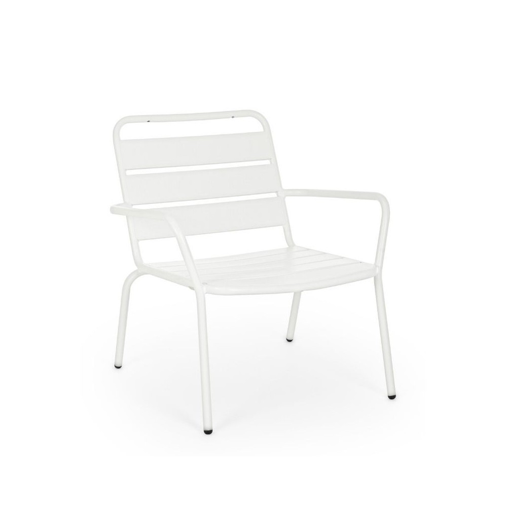 Marlyn outdoor armchair in steel, white color, x 2