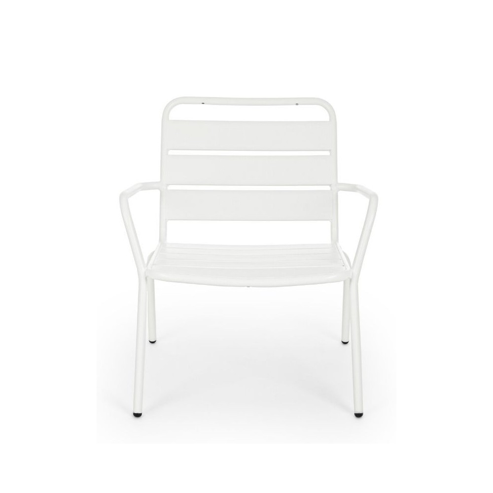Marlyn outdoor armchair in steel, white color, x 2