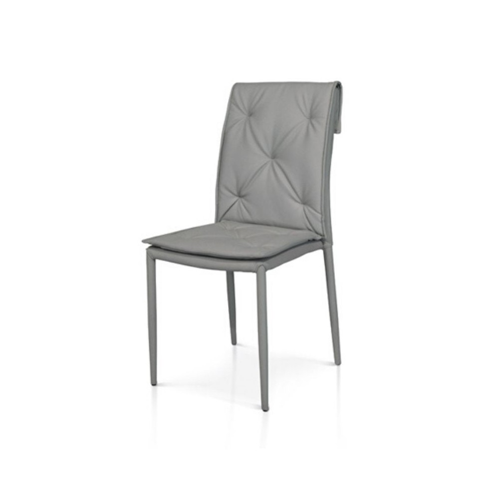Chaise moderne Marvel en éco-cuir, pieds en métal enduit 977