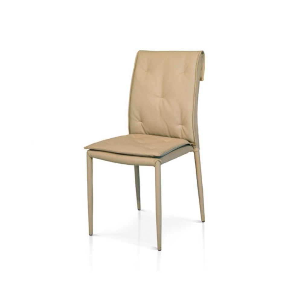 Chaise moderne Marvel en éco-cuir, pieds en métal enduit 977