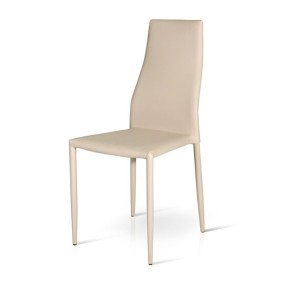 Miria chair in eco-leather, coated metal frame, x 6 pcs