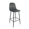 Irelia bar stool in velvet, dark gray color and tubular steel legs, x 2 pcs.