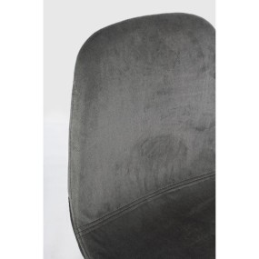 Irelia bar stool in velvet, dark gray color and tubular steel legs, x 2 pcs.