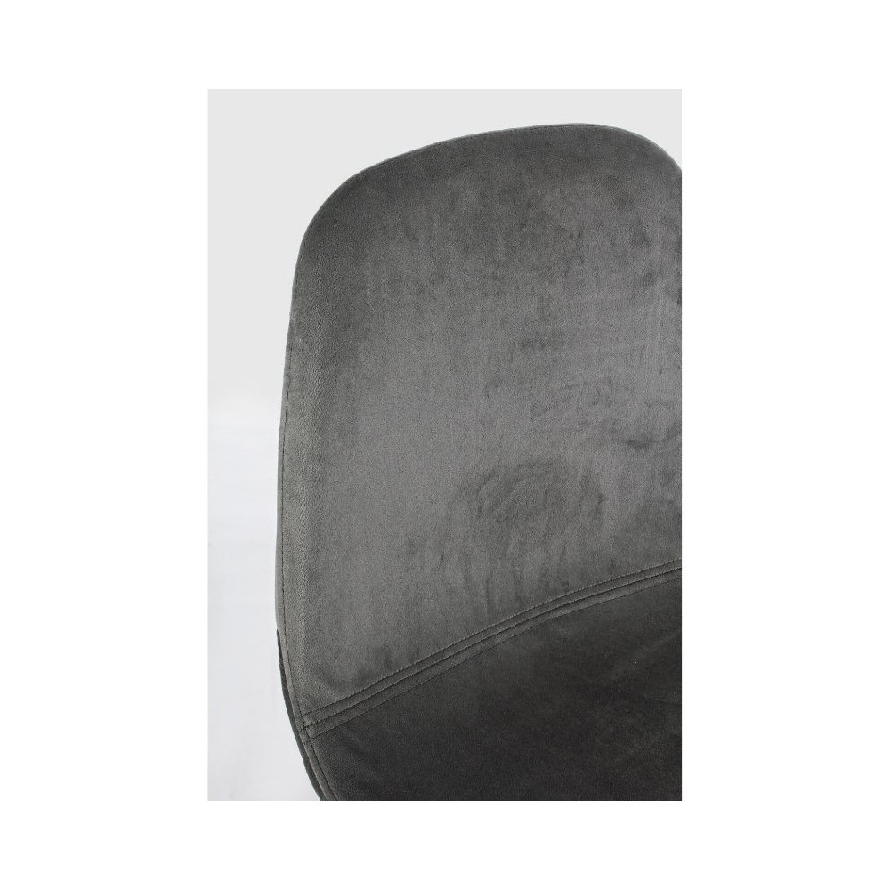 Irelia bar stool in velvet, dark gray color and
